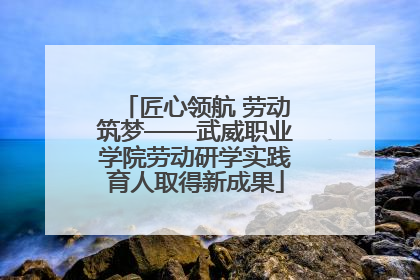 匠心领航 劳动筑梦——武威职业学院劳动研学实践育人取得新成果