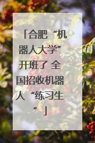 合肥“机器人大学”开班了 全国招收机器人“练习生”