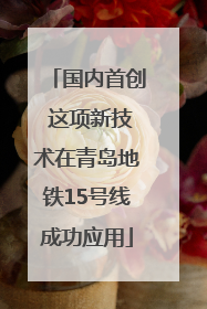 国内首创 这项新技术在青岛地铁15号线成功应用