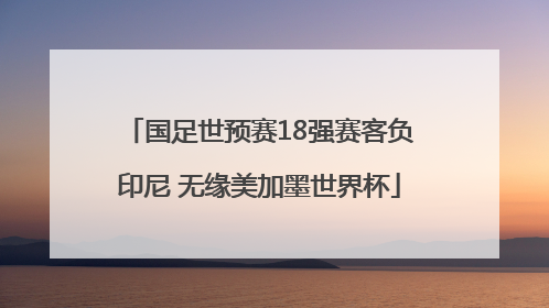 国足世预赛18强赛客负印尼 无缘美加墨世界杯