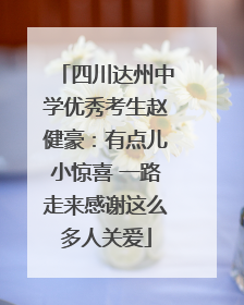 四川达州中学优秀考生赵健豪：有点儿小惊喜 一路走来感谢这么多人关爱