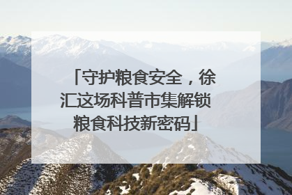 守护粮食安全，徐汇这场科普市集解锁粮食科技新密码