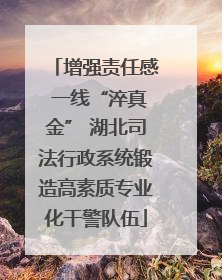增强责任感 一线“淬真金” 湖北司法行政系统锻造高素质专业化干警队伍