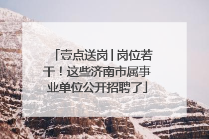 壹点送岗│岗位若干！这些济南市属事业单位公开招聘了