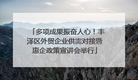 多项成果振奋人心！丰泽区外贸企业供需对接暨惠企政策宣讲会举行