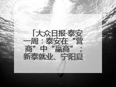 大众日报·泰安一周：泰安在“营商”中“赢商”；新泰就业、宁阳夏收工作上要闻