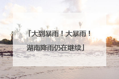 大到暴雨！大暴雨！湖南降雨仍在继续