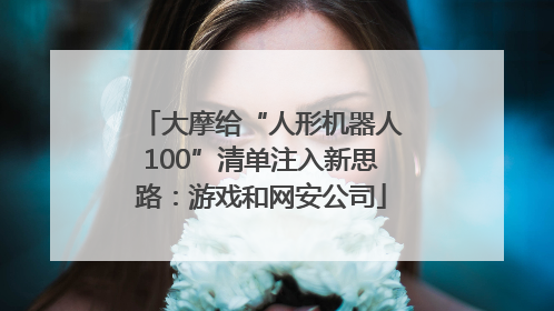 大摩给“人形机器人100”清单注入新思路：游戏和网安公司