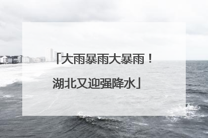 大雨暴雨大暴雨！湖北又迎强降水