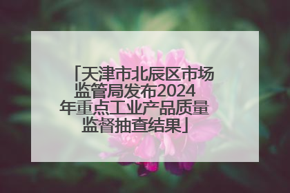 天津市北辰区市场监管局发布2024年重点工业产品质量监督抽查结果