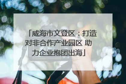 威海市文登区：打造对非合作产业园区 助力企业抱团出海