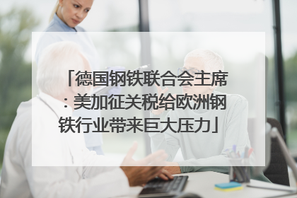 德国钢铁联合会主席：美加征关税给欧洲钢铁行业带来巨大压力