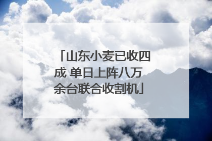 山东小麦已收四成 单日上阵八万余台联合收割机