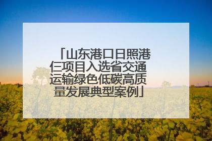 山东港口日照港仨项目入选省交通运输绿色低碳高质量发展典型案例
