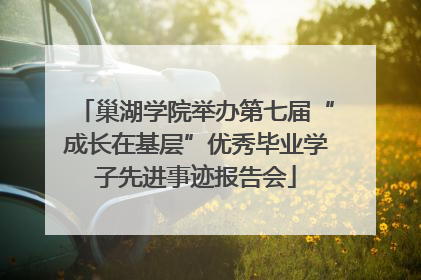 巢湖学院举办第七届“成长在基层”优秀毕业学子先进事迹报告会