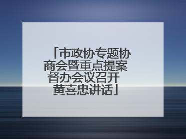 市政协专题协商会暨重点提案督办会议召开 黄喜忠讲话