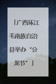 广西环江毛南族自治县举办“分龙节”