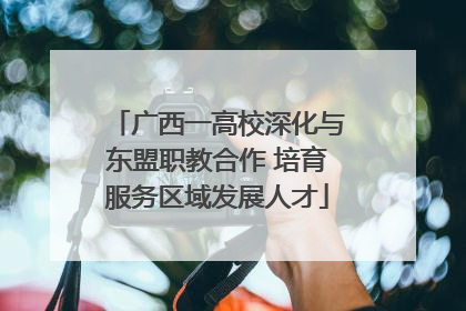 广西一高校深化与东盟职教合作 培育服务区域发展人才