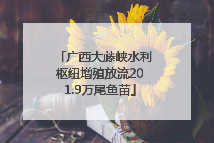 广西大藤峡水利枢纽增殖放流201.9万尾鱼苗