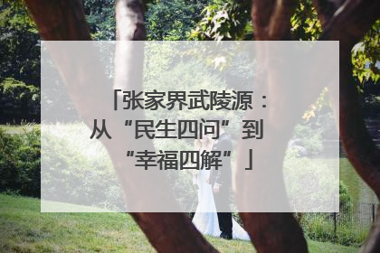 张家界武陵源：从“民生四问”到“幸福四解”