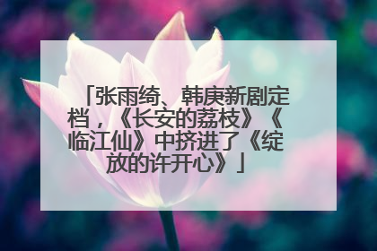 张雨绮、韩庚新剧定档，《长安的荔枝》《临江仙》中挤进了《绽放的许开心》