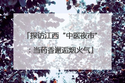 探访江西“中医夜市”：当药香邂逅烟火气