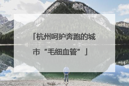 杭州呵护奔跑的城市“毛细血管”