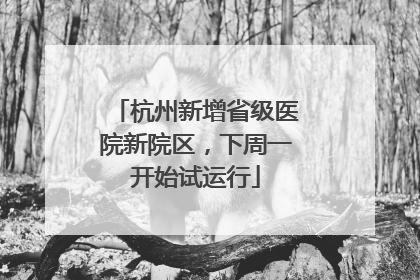 杭州新增省级医院新院区，下周一开始试运行