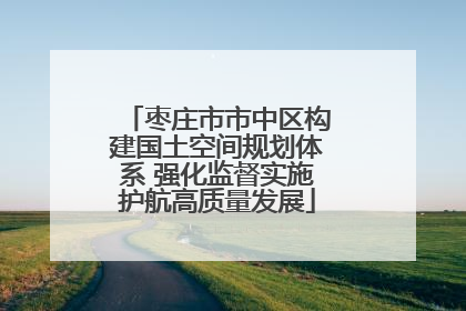 枣庄市市中区构建国土空间规划体系 强化监督实施护航高质量发展
