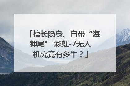 擅长隐身、自带“海狸尾” 彩虹-7无人机究竟有多牛？