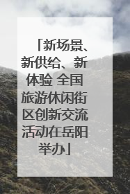 新场景、新供给、新体验 全国旅游休闲街区创新交流活动在岳阳举办
