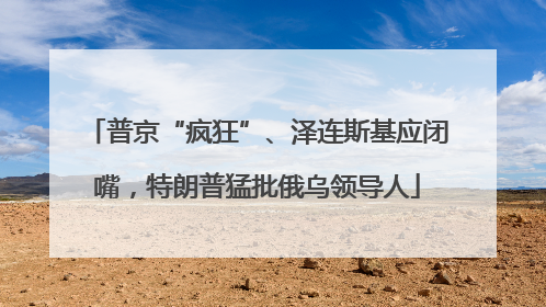 普京“疯狂”、泽连斯基应闭嘴，特朗普猛批俄乌领导人