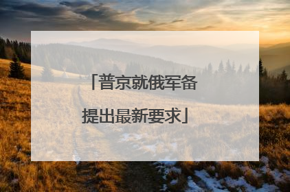 普京就俄军备提出最新要求