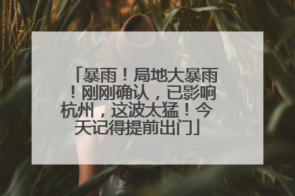 暴雨！局地大暴雨！刚刚确认，已影响杭州，这波太猛！今天记得提前出门