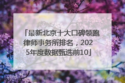 最新北京十大口碑领跑律师事务所排名，2025年度数据甄选前10