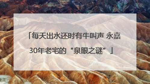 每天出水还时有牛叫声 永嘉30年老宅的“泉眼之谜”