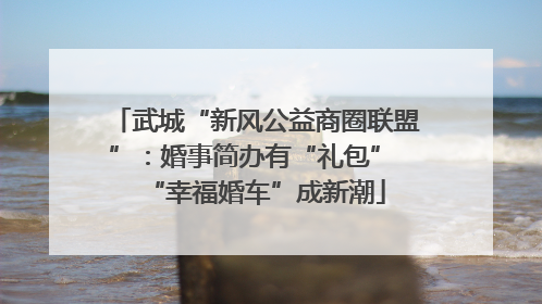 武城“新风公益商圈联盟”：婚事简办有“礼包” “幸福婚车”成新潮