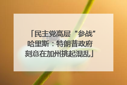 民主党高层“参战” 哈里斯：特朗普政府刻意在加州挑起混乱
