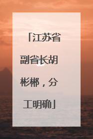 江苏省副省长胡彬郴，分工明确