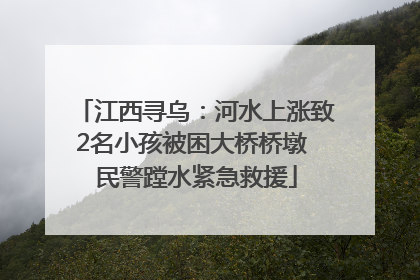 江西寻乌：河水上涨致2名小孩被困大桥桥墩 民警蹚水紧急救援