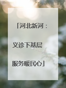 河北新河：义诊下基层 服务暖民心