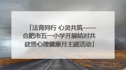法育同行 心灵共筑——合肥市五一小学开展结对共建暨心理健康月主题活动