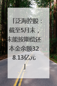 泛海控股：截至5月末，未能按期偿还本金余额328.13亿元