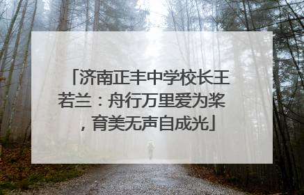 济南正丰中学校长王若兰：舟行万里爱为桨，育美无声自成光