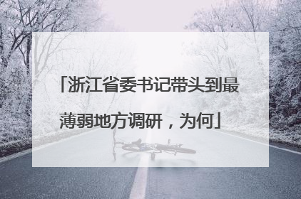 浙江省委书记带头到最薄弱地方调研，为何