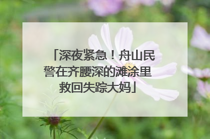 深夜紧急！舟山民警在齐腰深的滩涂里救回失踪大妈