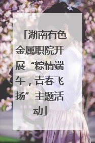 湖南有色金属职院开展“粽情端午，青春飞扬”主题活动