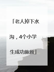 老人掉下水沟，4个小学生成功施救