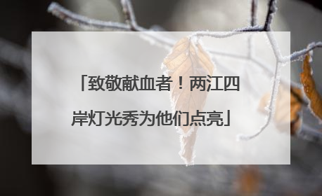 致敬献血者！两江四岸灯光秀为他们点亮