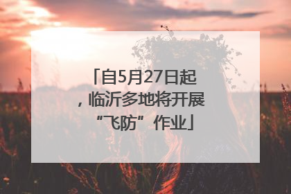 自5月27日起，临沂多地将开展“飞防”作业